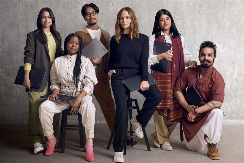 Fashion designer Stella McCartney and a group of five fashion design students