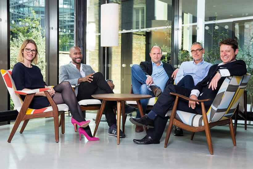 MullenLowe’s senior management team (l-r): Arden, Myers-Lamptey, Knox, Sokoloff and Gall. The past three years have been a rollercoaster ride for the London group