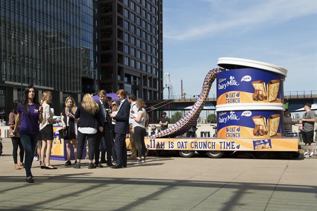 The tour was designed to promote Cadbury's new Dairy Milk Oat Crunch biscuit