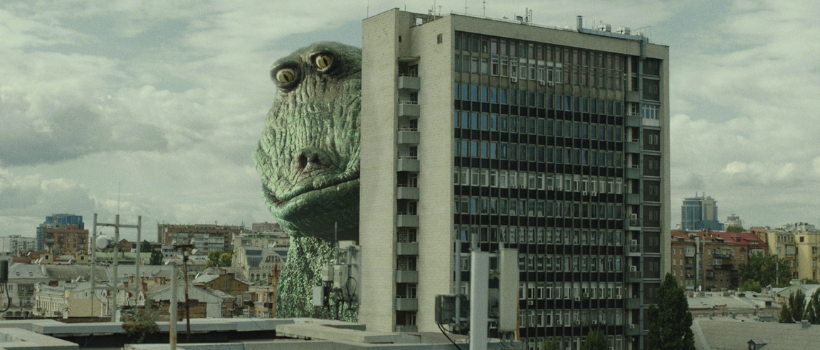 Vegamama features a colossal rubber dinosaur who’s angry at the state of our world