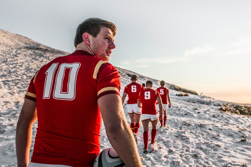 Wales star Dan Biggar at the snowy Brecon Beacons