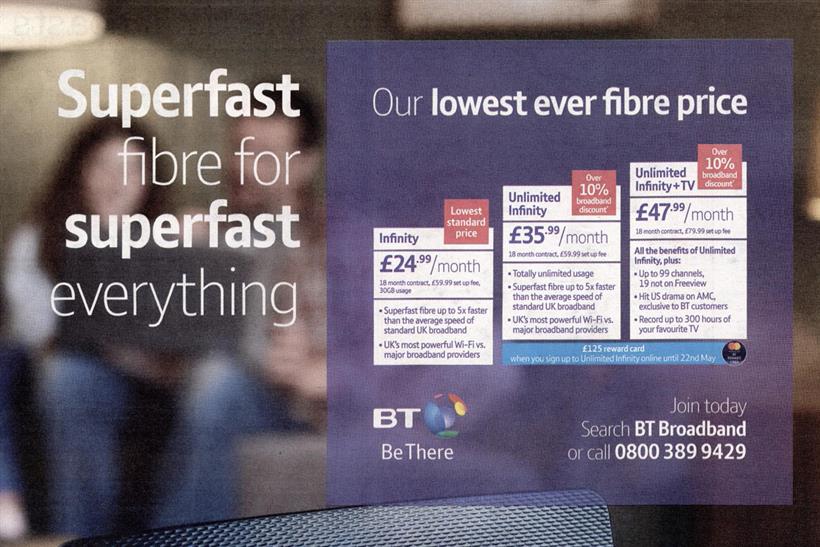 Banned: BT press ad appeared in August 2018
