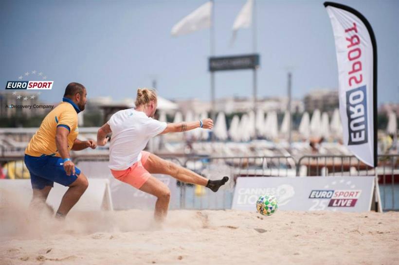 Eurosport will host an international football match on the beach
