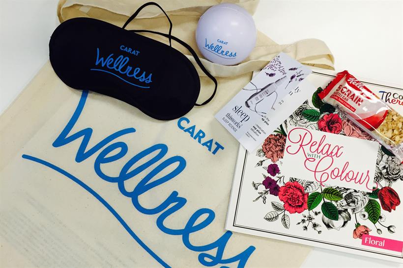 Carat: it is launching its wellness month on Monday with this goody bag for staff
