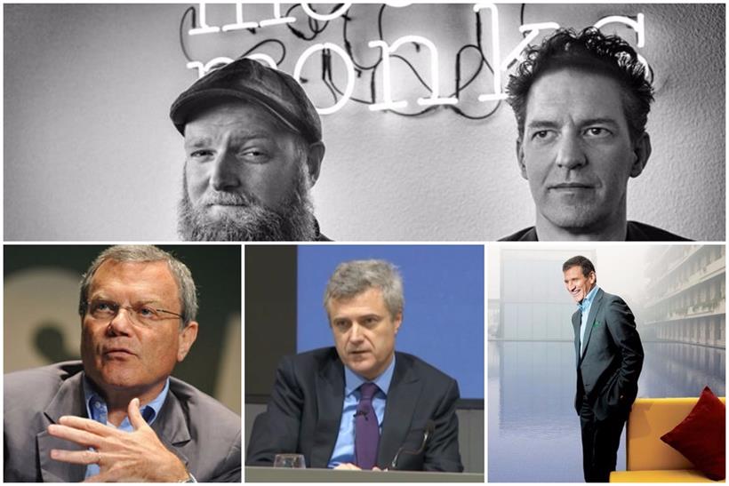 Clockwise from top: MediaMonks' Wesley ter Haar and Victor Knaap; Gustavo Martinez; Mark Read; Sir Martin Sorrell
