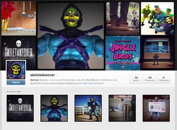Honda's Skeletor character takes to Instagram.