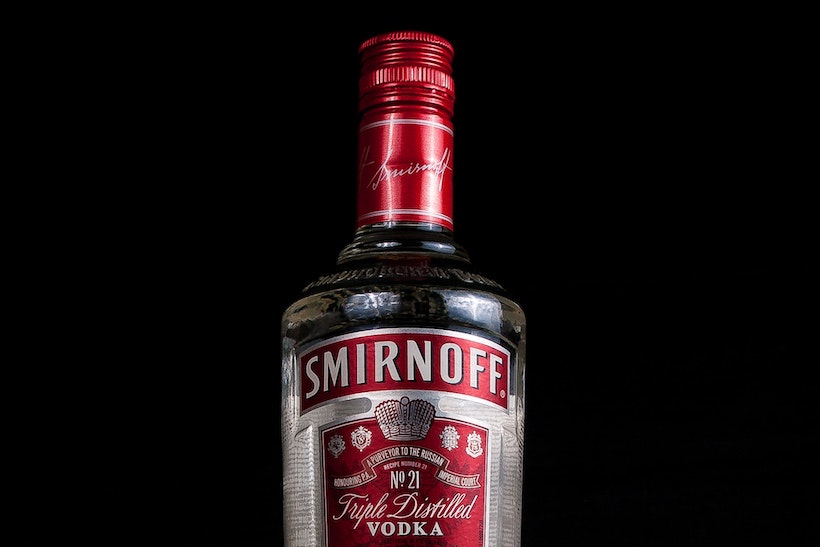 Bottle of Smirnoff vodka