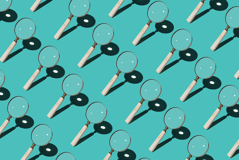 Clip art of magnifying glasses pattern