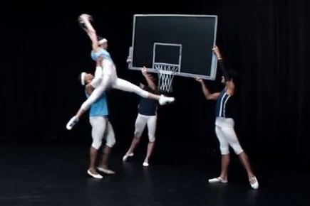 A scene from PlayStation's "Dunk" video.