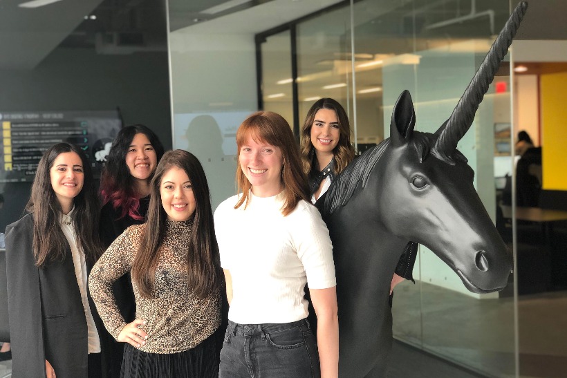 (L to R): Grace, Alina, Samantha, Sydney, Christina of Digitas and sister agency GroupeConnect
