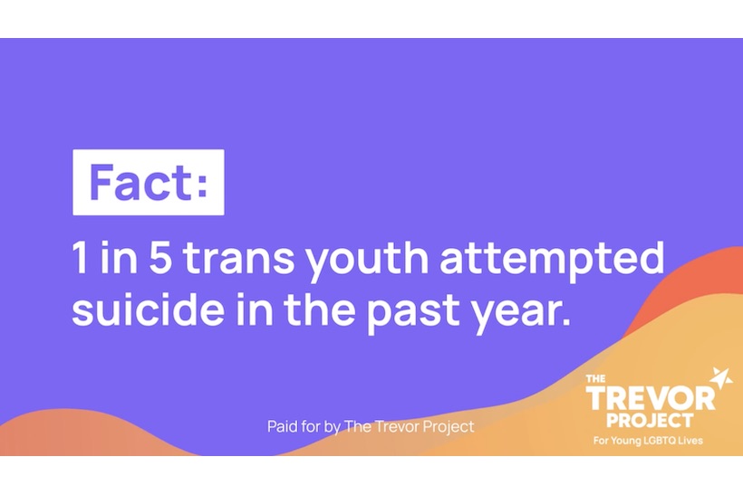 The Trevor Project trans youth suicide prevention ad