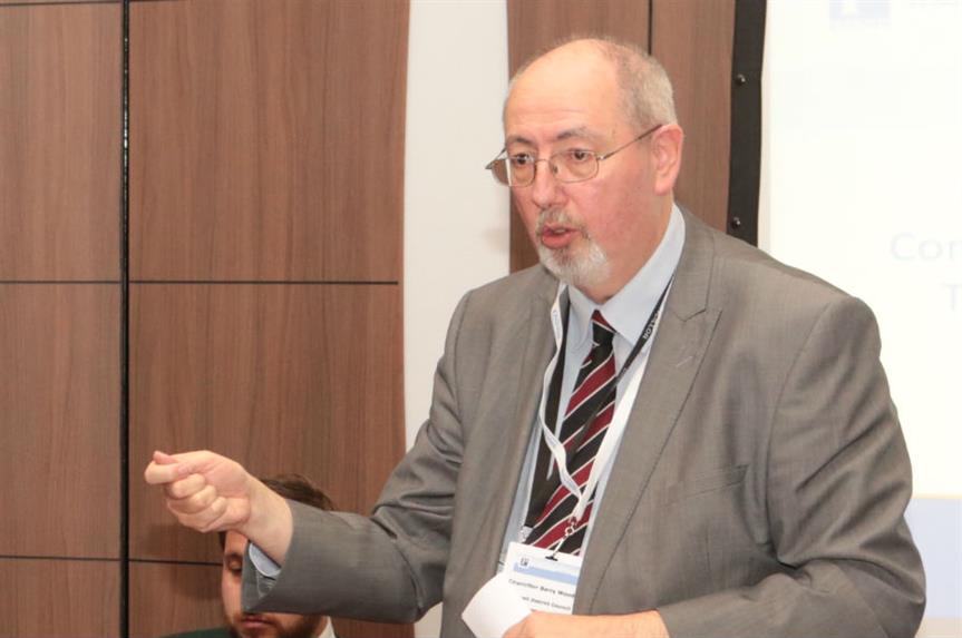 Barry Wood speaking earlier today