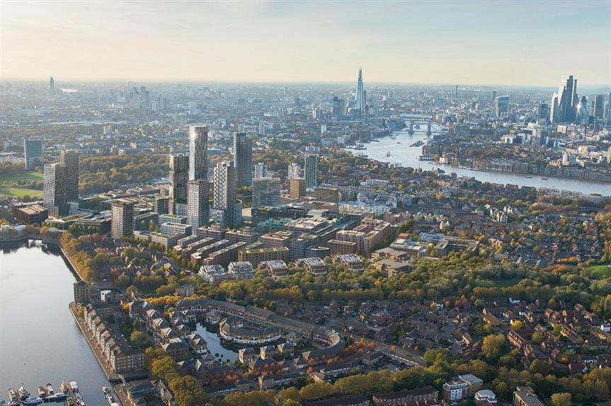 A visualisation of the finished Canada Water scheme (pic: British Land)