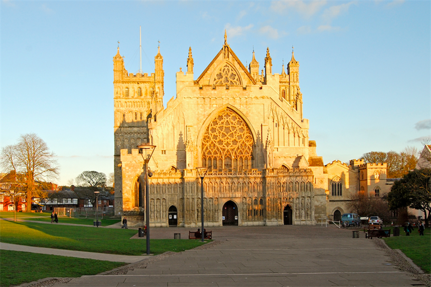 Exeter Cathedral in the South West of England