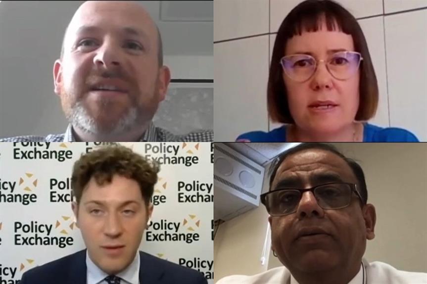 Clockwise: Clifford, Bevan, Yasin and Southwood during the virtual parliamentary session