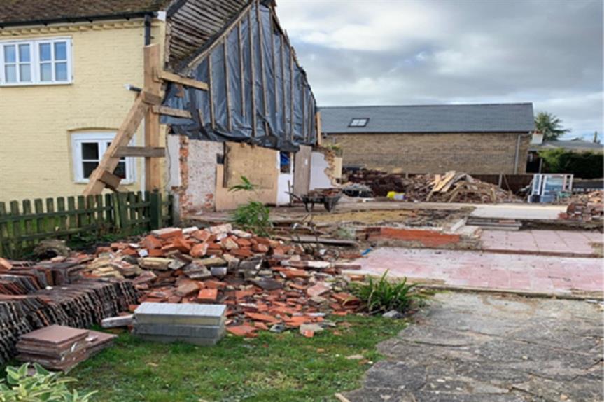The demolished cottage in East Meon, East Hampshire. Pic: East Hampshire Council