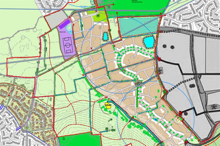 A masterplan image of the Snelsmoor Grange scheme (pic credit: Bellway)