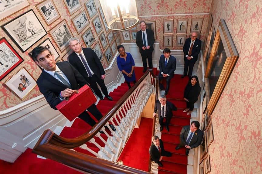 Chancellor Rishi Sunak and the Treasury ministerial team. Pic: Getty Images