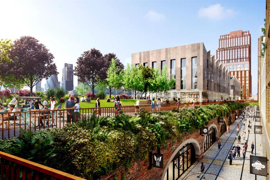 A visualisation of the revised Bishopsgate Goodsyard development