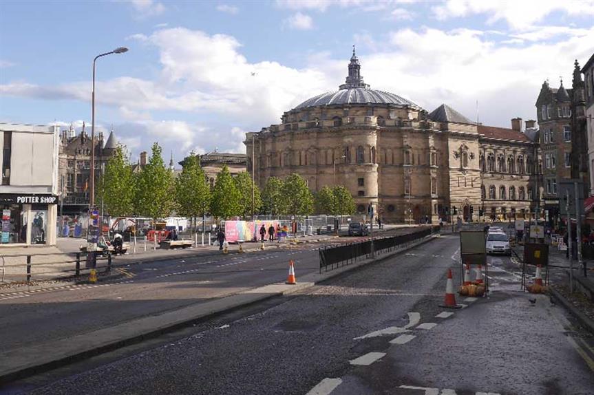 Bristo Square (pic: cc-by-sa/2.0 - © Richard Webb - geograph.org.uk/p/5812368)
