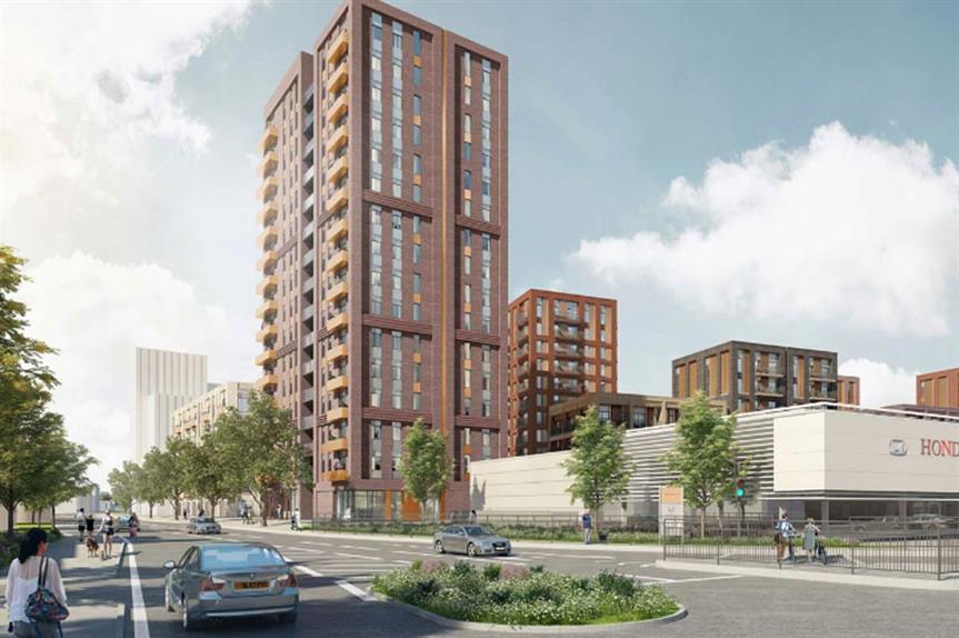 A visualisation of the finished development at the former Colindale Telephone Exchange in Barnet, north London