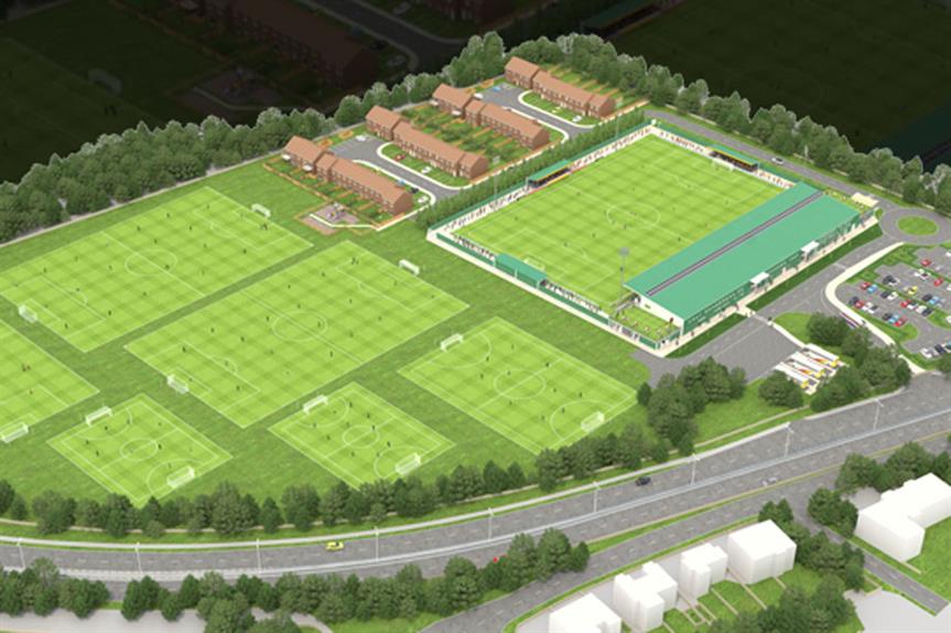A visualisation of the finished stadium development