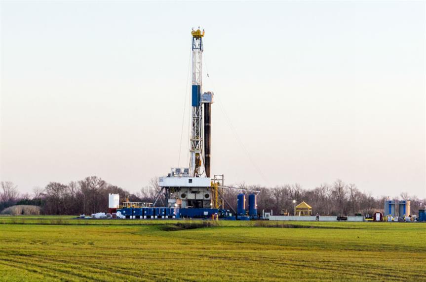 A shale gas fracking rig