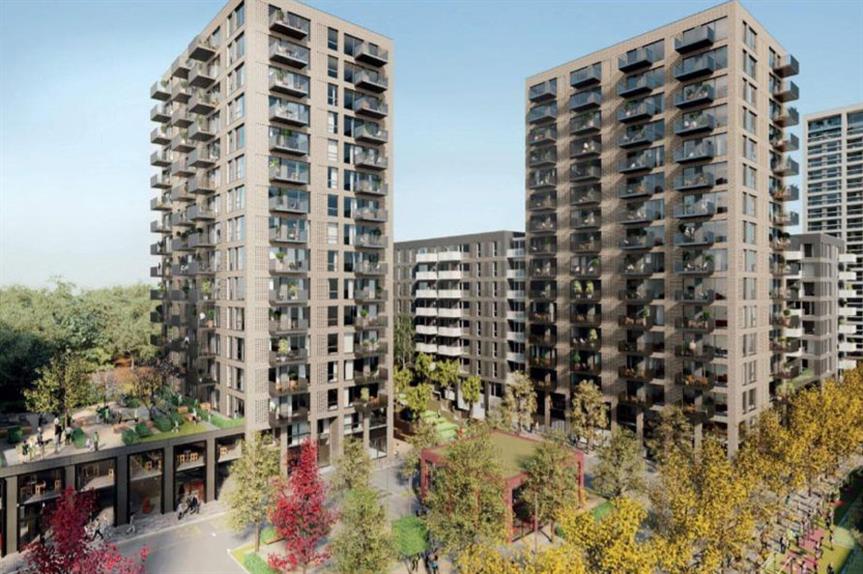 A visualisation of part of the finished Kidbrooke Square scheme (pic: TfL/Notting Hill Genesis)