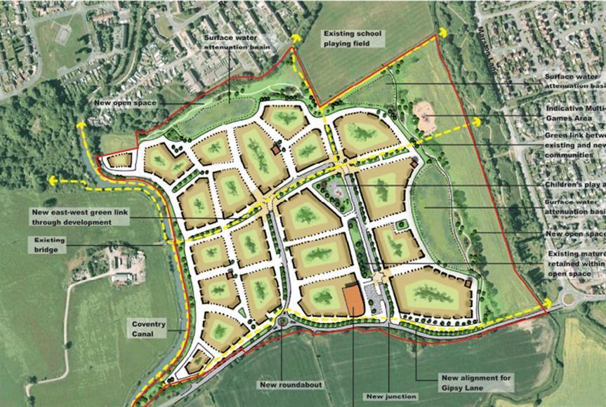 575-home Urban Extension On Former Green Belt Site In Nuneaton Approved 