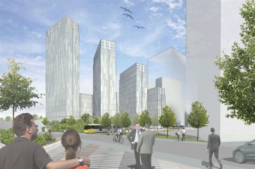 A visualisation of one possible layout for the Salford Quays development