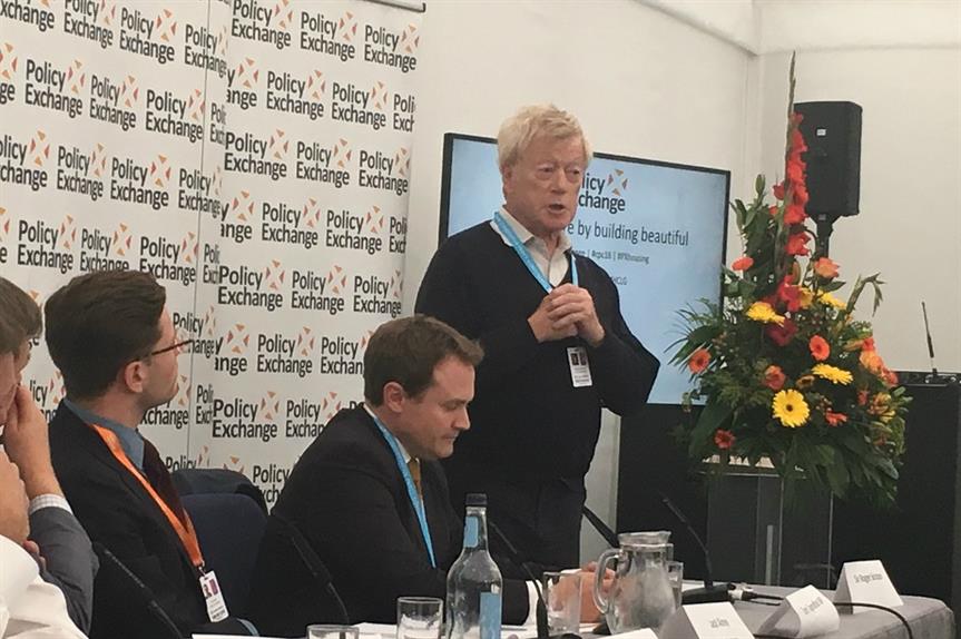Roger Scruton speaking at a Conservative Party Conference fringe event last month.