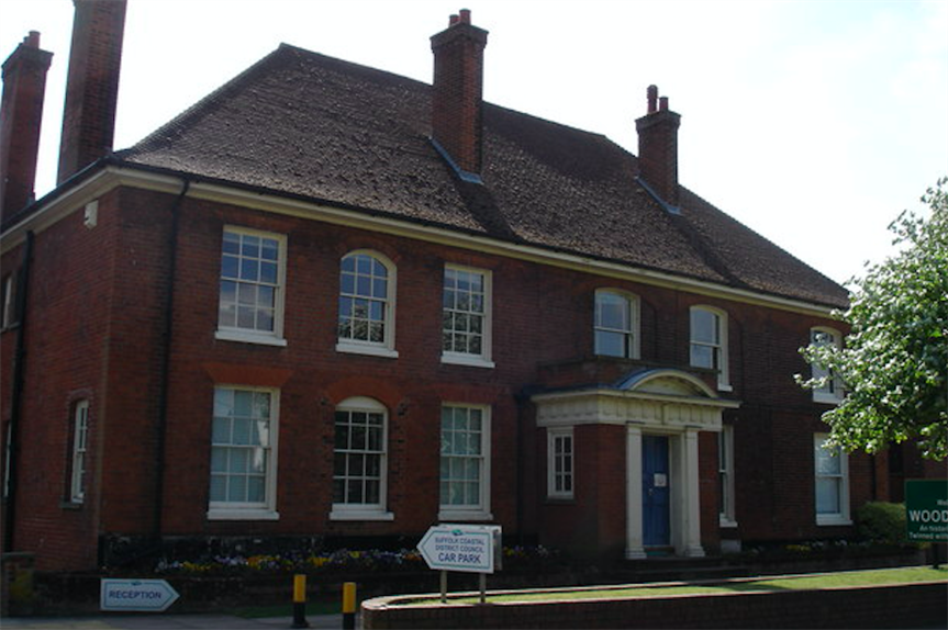 The former Suffolk Coastal District council offices. Pic: Oxymoron (CC BY-SA 2.0)