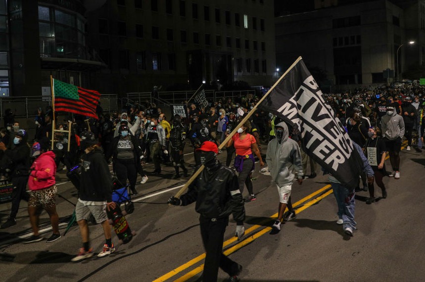 Activism: A Black Lives Matter march in New York on 6 September (Photo by Tayfun Coskun/Anadolu Agency via Getty Images)
