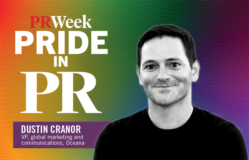 Pride in PR logo with headshot of Dustin Cranor