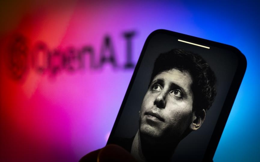 Art of the image of Sam Altman on a smartphone