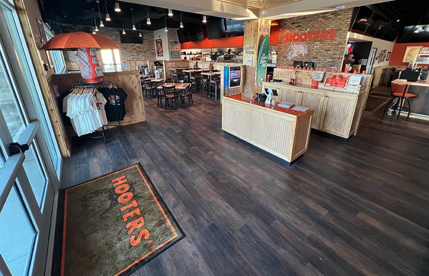 Interior of a Hooters restaurant location