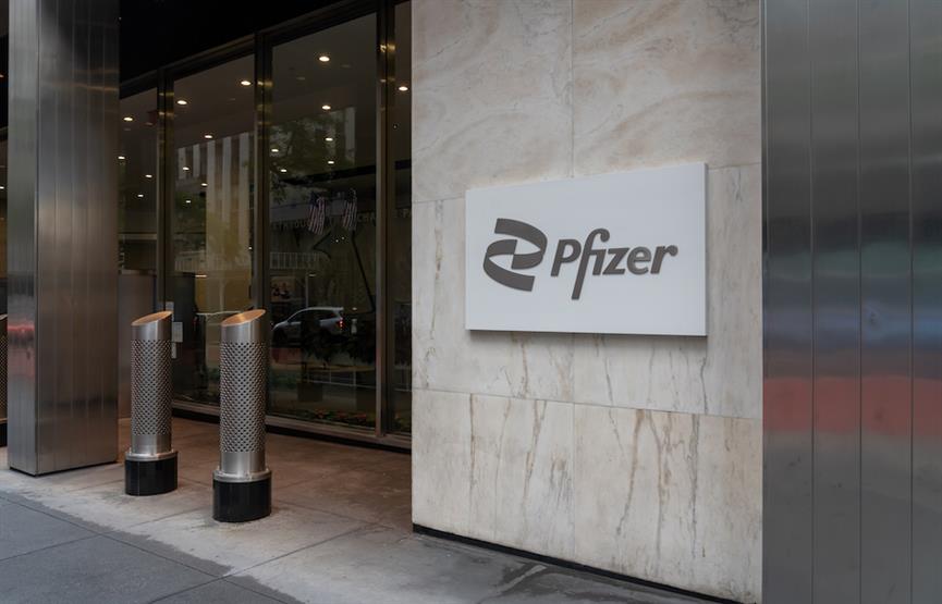 Image of the front of Pfizer headquarters