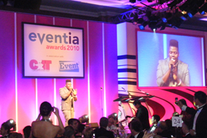 X Factor's Paije Rochardson performed at the Eventia Awards