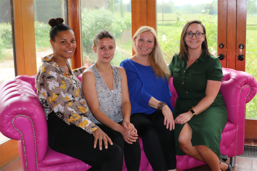 New starters: Cherie Josephs, Beth Davies, Charlotte Gough and Therese Dolan.