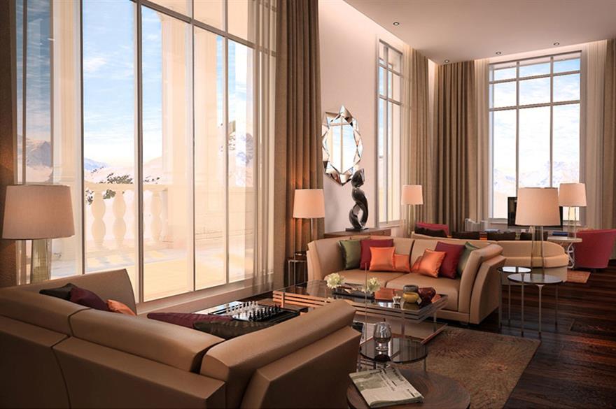 A penthouse room at the brand new Solis Sochi Hotel, Russia