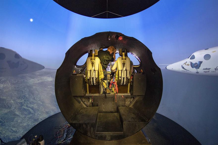 Spacecraft simulator at Virgin Galactic HQ