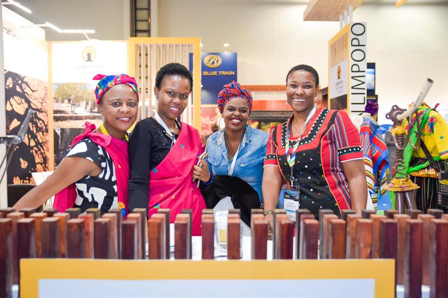 One of the many colourful stands at Meetings Africa
