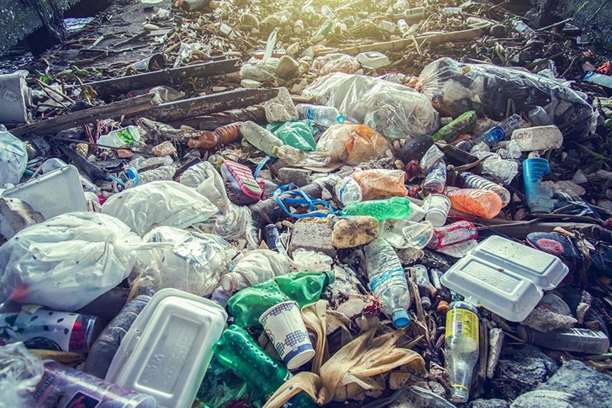 Pile of waste plastic