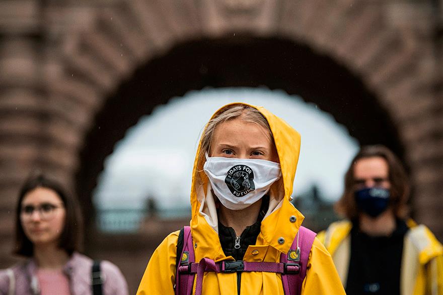 Thunberg said it was "a lie" that the UK is a leader on climate change. Photograph: Jonathan Nackstrand/Getty Images