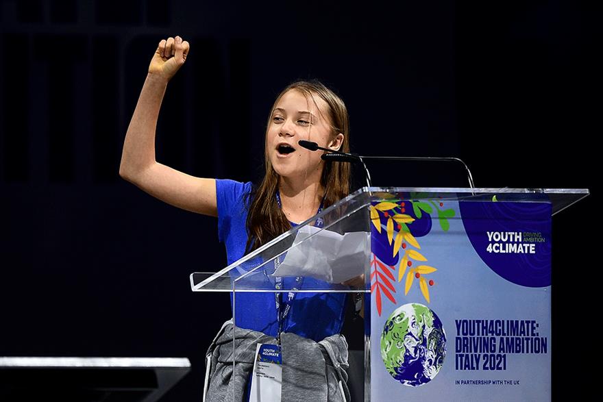 Greta Thunberg has dismissed promises made by world leaders. Photograph: Nicolò Campo/Getty Images