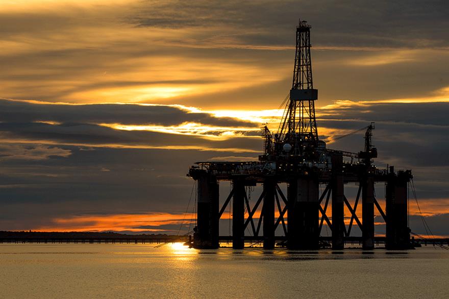 An offshore drilling rig in Scotland. Photograph: Bloomberg Creative/Getty Images