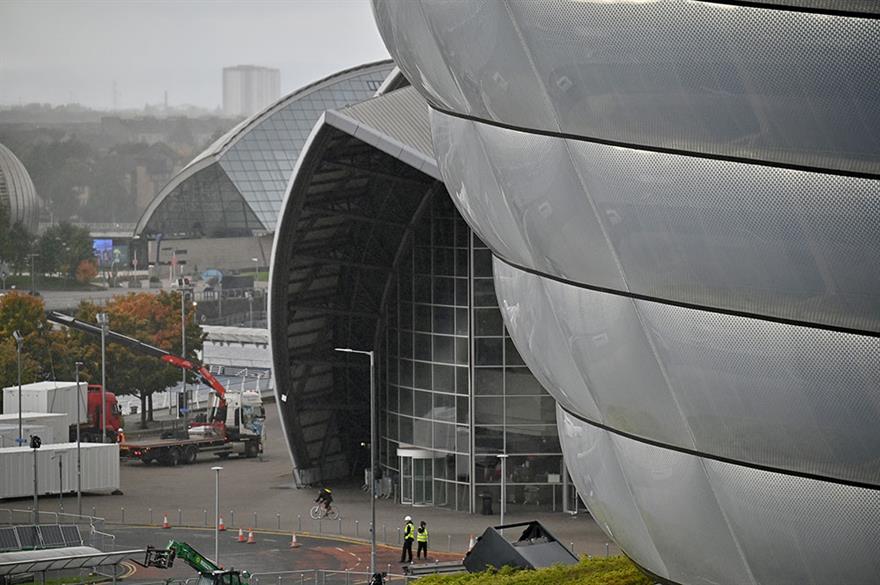 COP26 preparations are underway in Glasgow. Photograph: Jeff J Mitchell/Getty Images