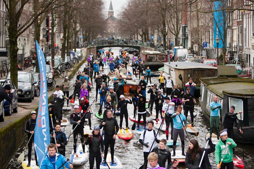 Stand-up paddle (SUP), Amsterdam, The Netherlands