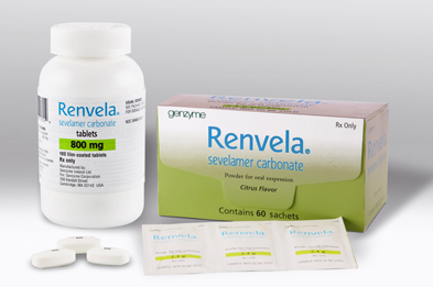 Renvela is available in the same 800mg tablet presentation as Renagel, as well as 2.4g sachets of powder for oral suspension.