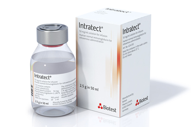 Intratect® is a 5% solution of immunoglobulin G prepared from human plasma. 